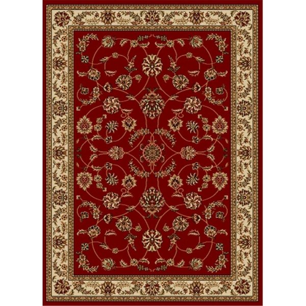 Auric 1596-1333-RED Como Rectangular Red Traditional Italy Area Rug9 ft. 10 in. W x 12 ft. 10 in. H AU679291